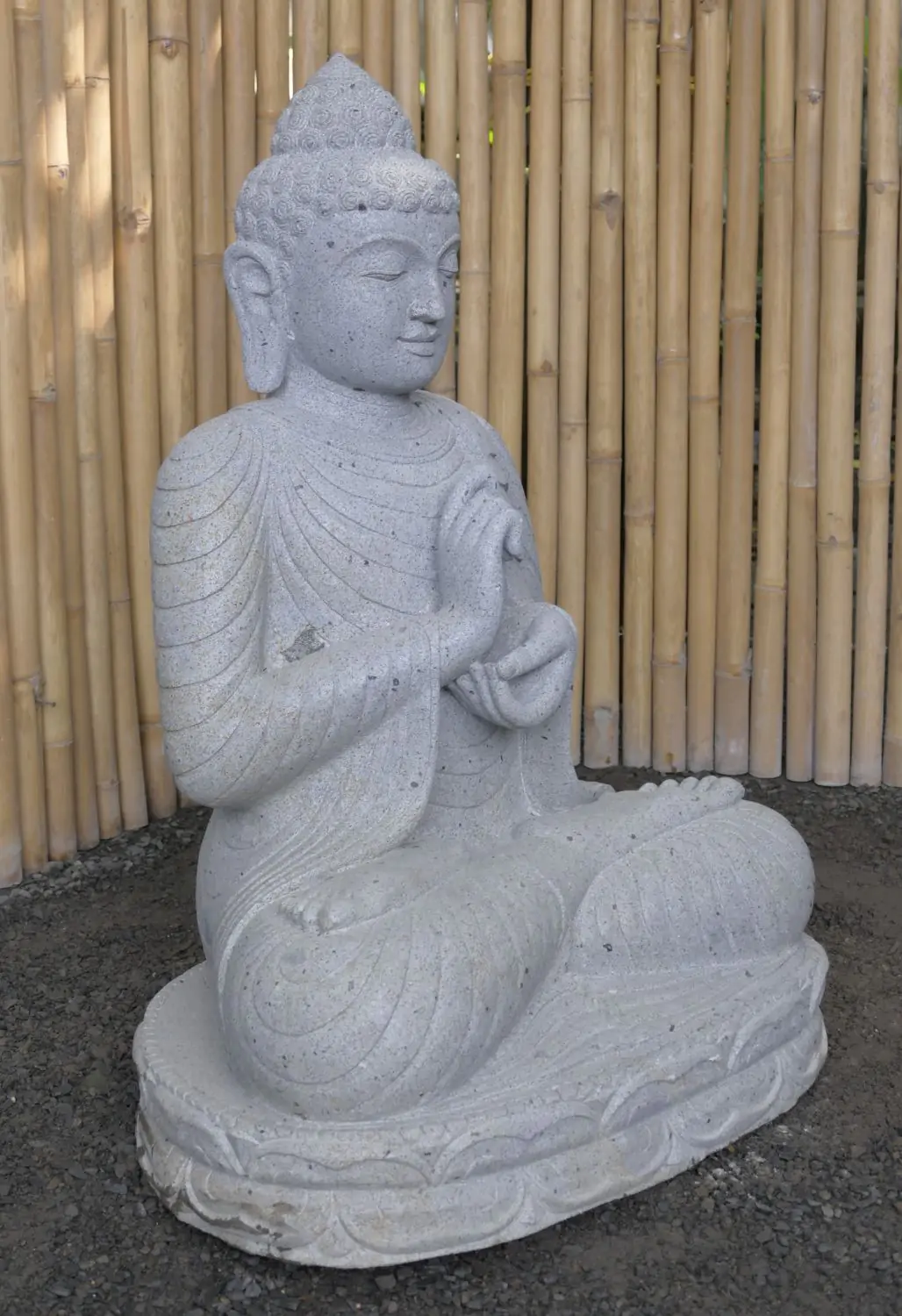  Product image 7 of the product “Seated Buddha, position Dharmachakra, 71 x 56 x 100 cm, riverstone grey ”